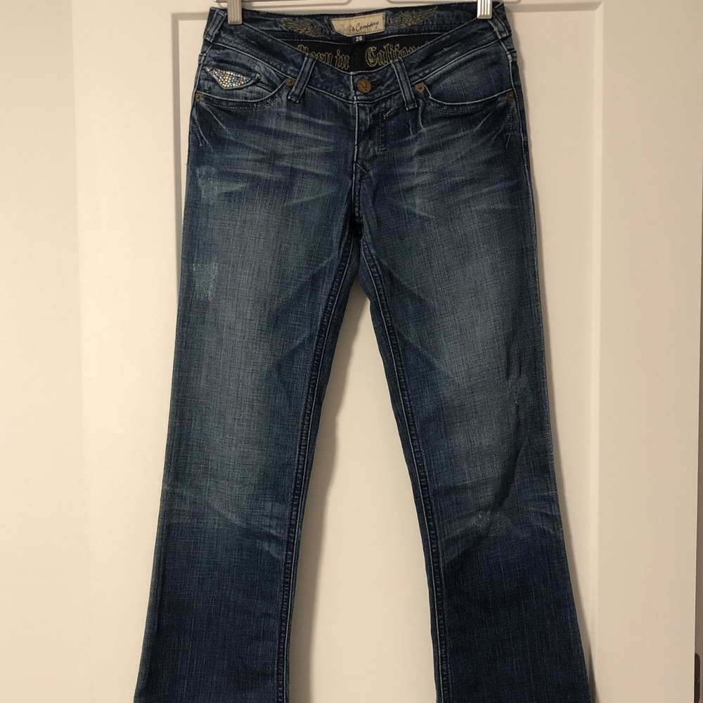 J & Company Rhinestone Pockets denim jeans